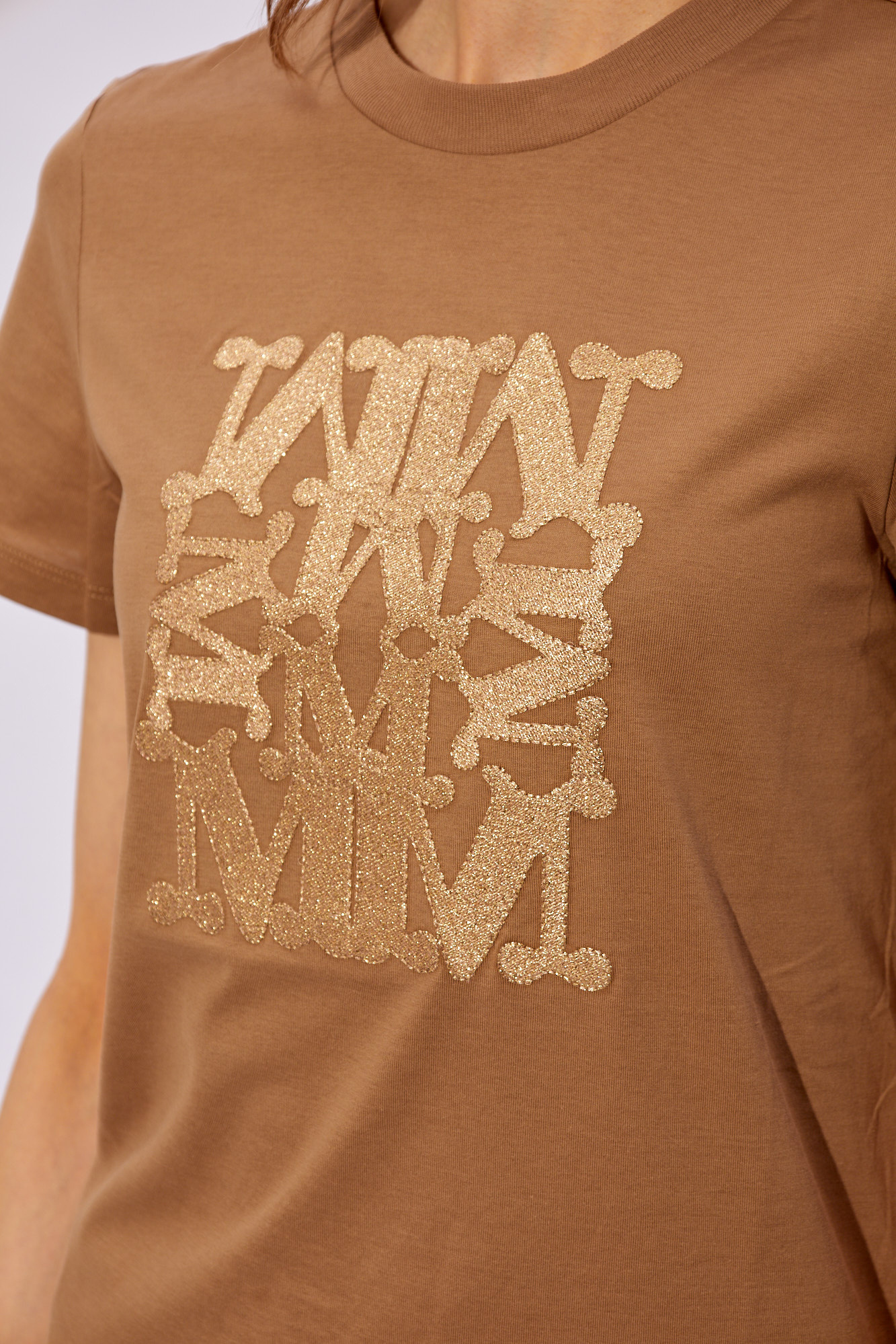 Tシャツ・カットソー MAX MARA Women Tops 2411941052600TAVERNA 4 Brown BROWN shirt Max Mara - Beige 'Taverna' T - casual knit long sleeve